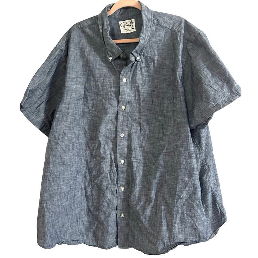 BONOBOS Denim Chambray Prominent Fit Button Down Shirt Short Sleeve Men’s 3X